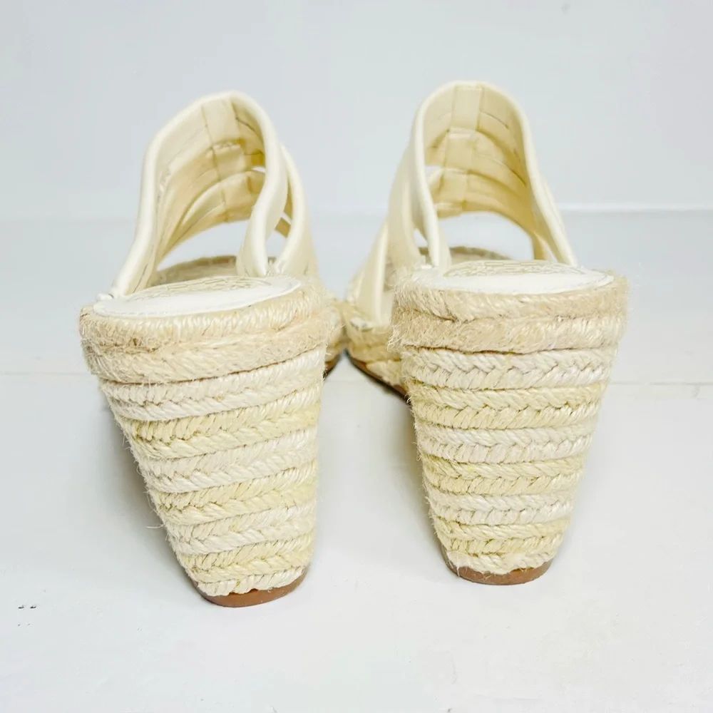 Vince Camuto Molisana Espadrilles Wedge Sandals Womens Size 9M Cream‎ Leather